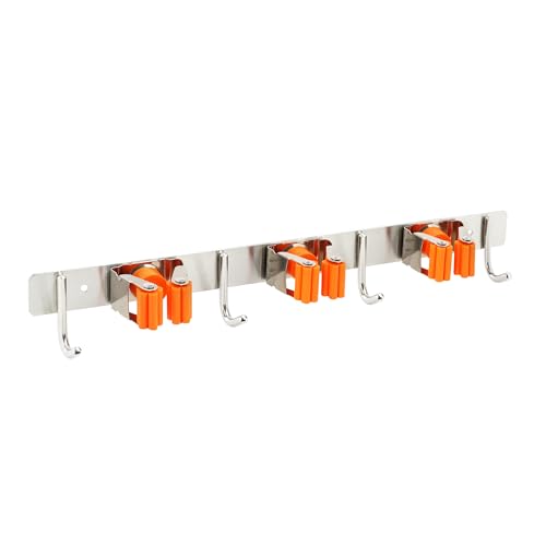 TMY Besenhalterung Wand | Gerätehalter 38 cm | Besenhalter 4 Haken 3 Halterungen | Gartengeräte Halterung zur Küche Badzimmer | Wandhalter Besen Mop Werkzeuge Schlüssel | Selbstklebend zum Anschrauben TMY Besenhalterung Wand | Gerätehalter 38 cm | Besenhalter 4 Haken 3 Halterungen | Gartengeräte Halterung zur Küche Badzimmer | Wandhalter Besen Mop Werkzeuge Schlüssel | Selbstklebend zum Anschrauben von TMY Polish Furniture Brand