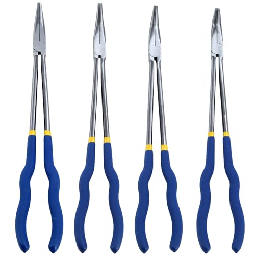 41 cm lange Zangen-Set, Mehrzweck-Langzange, gerade Spitzzange, 25/45/90 Grad gebogene Spitzzange und O-förmige Spitzzangen (4 Stück A) von TMZDCJK