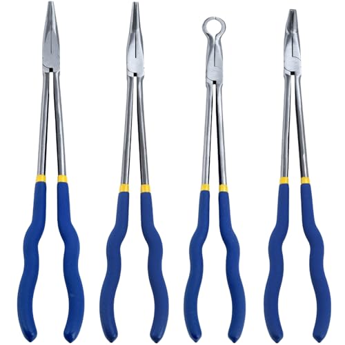 41 cm lange Zangen-Set, Mehrzweck-Langzange, gerade Spitzzange, 25/45/90 Grad gebogene Spitzzange und O-förmige Spitzzangen (4 Stück B) von TMZDCJK