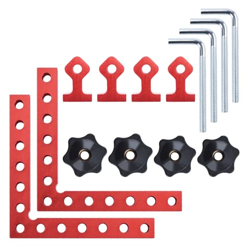 90 Grad Positionierwinkel, 2 Sätze Eckklammern (14 x 14cm) Rechtwinkliges Winkelspanner Quadrat Aluminiumlegierung quadratische Klammern für Holzbearbeitung Schrank Bilderrahmen, Heimwerken, Handwerk von TMZDCJK