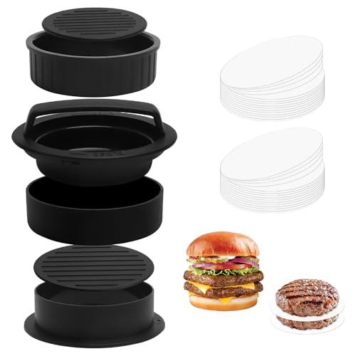 Burgerpresse Set, 3-in-1 Patty Maker for Hamburger, Hamburgerpresse Patties Maker, Bürgerpresser, Meatball & Rice Balls, Includes 100 Non-Stick Burger Papers, Compact Storage, Easy to Clean, BPA-Free Burgerpresse Set, 3-in-1 Patty Maker for Hamburger, Hamburgerpresse Patties Maker, Bürgerpresser, Meatball & Rice Balls, Includes 100 Non-Stick Burger Papers, Compact Storage, Easy to Clean, BPA-Free von TMZELOA