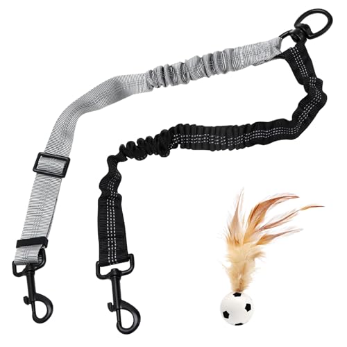 Doppelter Hundeleine, Doppelleine, Geteilte Leine Zum Gehen Von 2 Hunden, Verstellbarer Reflektierender Splitterleine, Bungee Sicherheitsgurt Hundegurt für Auto für kleine mittelgroße und große Hunde Doppelter Hundeleine, Doppelleine, Geteilte Leine Zum Gehen Von 2 Hunden, Verstellbarer Reflektierender Splitterleine, Bungee Sicherheitsgurt Hundegurt für Auto für kleine mittelgroße und große Hunde von TMZELOA