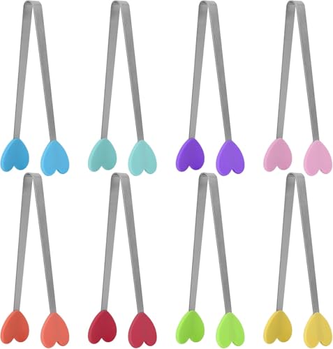 TMZELOA 8 Stück Servierzange, 13 cm Gebäckzange kleine Kinderzange Zuckerzange mit Lustigen Silikon Händen und Herzdesign, 8 Farben Eiswürfelzange Beste Küchenhelfer für BBQ Eiswürfel Salat TMZELOA 8 Stück Servierzange, 13 cm Gebäckzange kleine Kinderzange Zuckerzange mit Lustigen Silikon Händen und Herzdesign, 8 Farben Eiswürfelzange Beste Küchenhelfer für BBQ Eiswürfel Salat von TMZELOA