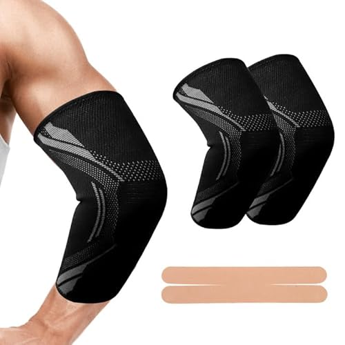 TMZELOA Ellenbogenbandage 2er Set mit Kinesiologie Tape - elbow support Bandage Ellenbogen mit Kompression Herren Damen für Tennisarm, Golferarm, Schmerzlinderung und Unterstützung bei Sport TMZELOA Ellenbogenbandage 2er Set mit Kinesiologie Tape - elbow support Bandage Ellenbogen mit Kompression Herren Damen für Tennisarm, Golferarm, Schmerzlinderung und Unterstützung bei Sport von TMZELOA