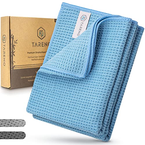 TARENO® Premium Microfaser Trockentuch - Waffeltuch [2er Set] - Saugstarkes Microfasertuch groß - Trockentücher Auto - Qualitative Autoputztücher - Geschirrtücher, Fenstertuch, Autotuch von TN TARENO