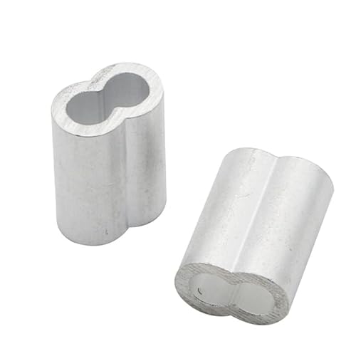Drahtseilklammern Aluminiumgehäuse-Ferrule, Kabelbinder, Aluminium, 8-förmiger ovaler Clip, 1 mm - 12 mm(2.5mm*50) von TNBCCXN