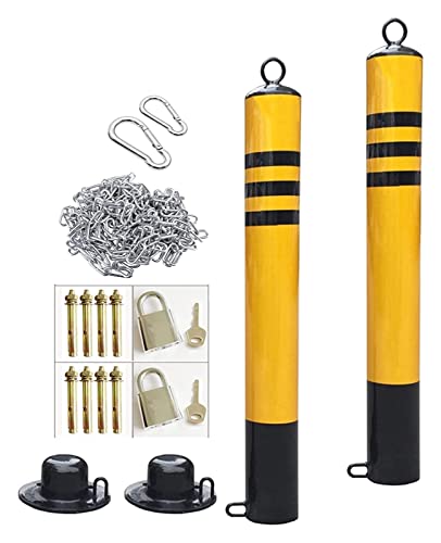 Parkplatz-Poller 2er-Pack Einfahrten Abnehmbare Reflektorband-Parkpoller mit 5 m langer Eisenkette Parkplatz-Poller 2er-Pack Einfahrten Abnehmbare Reflektorband-Parkpoller mit 5 m langer Eisenkette von TNBCCXN