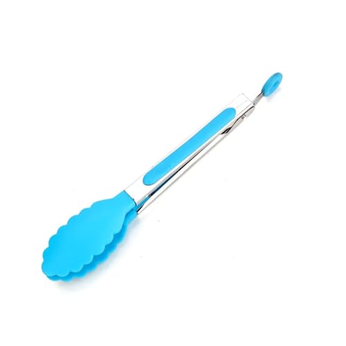 Salatzange Küche Kochen Salat Lebensmittel Silikon Edelstahl Griff Geräte Kleine Clip(Blue) von TNBCCXN