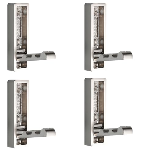 TNBCCXN Badezimmer Haken 4 Stück klappbare Wandhaken, Garderobenständer aus Zinklegierung for Aufhängen von Bademänteln(Metallic,Square) von TNBCCXN