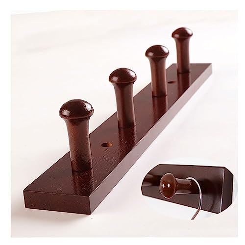 TNBCCXN Badezimmer Haken Kleiderhaken aus Holz, Wandhalterung for Kleiderständer, for Aufhängen von Rucksäcken, Mänteln, Handtüchern und Hüten(Dark Brown,5hooks) von TNBCCXN