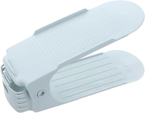 TNBCCXN Schuhregal Schuhhalter 10-teilig Verstellbares Rack-Set Langlebiger Organizer Schuhstützschlitz(Blue 10pcs) von TNBCCXN