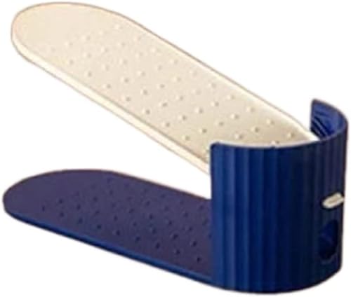TNBCCXN Schuhregal Schuhhalter 1pc Durable Einstellbare Organizer Schuhe Unterstützung Slot Platzsparend(WhitexBlue) von TNBCCXN