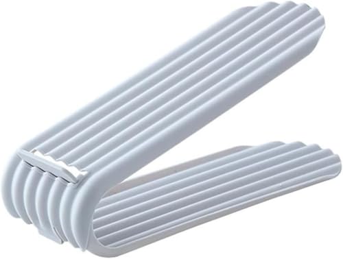 TNBCCXN Schuhregal Schuhhalter Faltbarer mehrschichtiger Lagerregal Organizer Doppelschuhkarton Einstellbar(Gray Color) von TNBCCXN