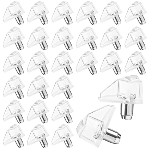 TNEDFOD 100 Stück Regalbodenträger, 5mm Transparente Bodenträger, Steckbodenträger Regalbodenträger, für Schränke, Schuhregale, Regale, Regalhalterungen von TNEDFOD