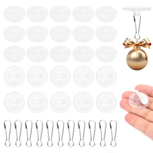 TNEDFOD 30 Stück Deckenhaken Selbstklebend, Klebehaken Transparent, Deckenhaken Ohne Bohren mit 30 Stück Fahnenmast-Clips, Wand Decke Tür Aufhängen für Schlafzimmer, Badezimmer, Party,Dekorative Haken von TNEDFOD