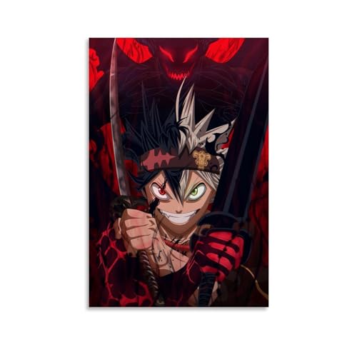 TNERPAR Anime Black Clover Poster Asta Poster Dekorative Malerei Leinwand Wandkunst Wohnzimmer Poster Schlafzimmer Malerei,Wandkunst Bilddruck Moderne Familienzimmer Dekor 12x18inch(30x45cm) von TNERPAR