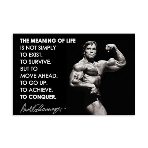 TNERPAR Arnold Schwarzenegger Quotes Poster Dekorative Malerei Leinwand Wandkunst Wohnzimmer Poster Schlafzimmer Malerei,Wandkunst Bilddruck Moderne Familienzimmer Dekor 12x18inch(30x45cm) von TNERPAR