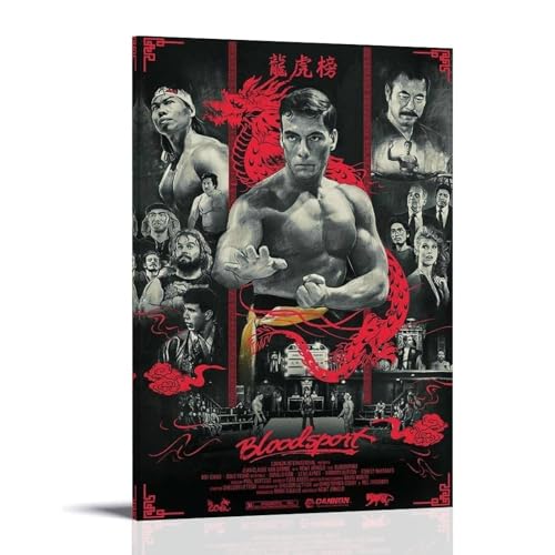 TNERPAR Bloodsport Movie Poster Dekorative Malerei Leinwand Wandkunst Wohnzimmer Poster Schlafzimmer Malerei,Wandkunst Bilddruck Moderne Familienzimmer Dekor 12x18inch(30x45cm) von TNERPAR