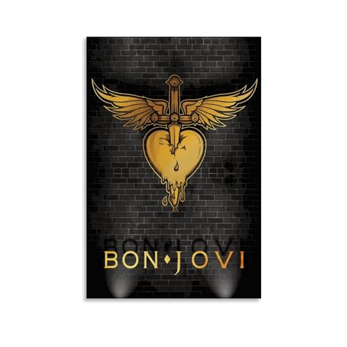 TNERPAR Bon Jovi Poster Dekorative Malerei Leinwand Wandkunst Wohnzimmer Poster Schlafzimmer Malerei,Wandkunst Bilddruck Moderne Familienzimmer Dekor 12x18inch(30x45cm) von TNERPAR