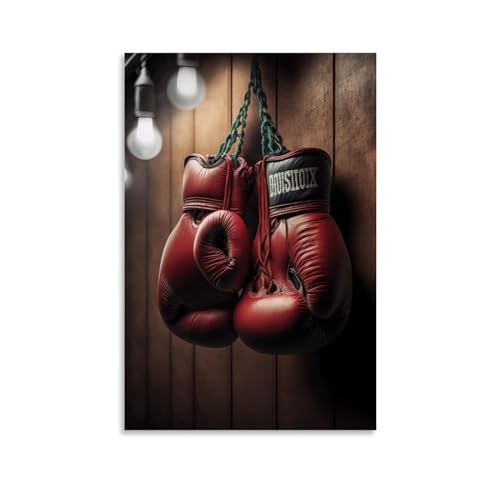 TNERPAR Boxing Gloves Poster Dekorative Malerei Leinwand Wandkunst Wohnzimmer Poster Schlafzimmer Malerei,Wandkunst Bilddruck Moderne Familienzimmer Dekor 12x18inch(30x45cm) von TNERPAR
