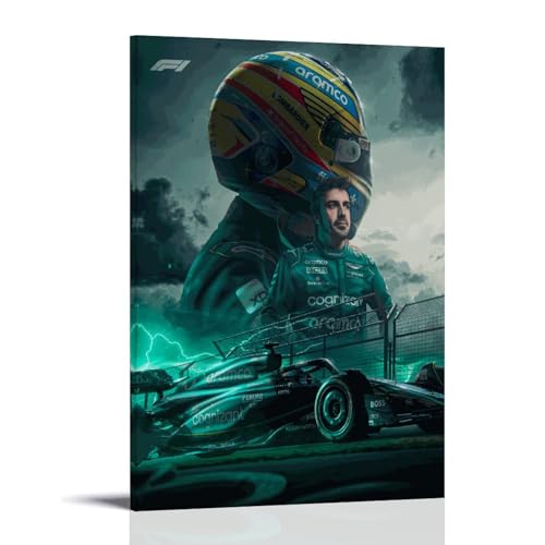 TNERPAR Fernando Alonso Poster Dekorative Malerei Leinwand Wandkunst Wohnzimmer Poster Schlafzimmer Malerei,Wandkunst Bilddruck Moderne Familienzimmer Dekor 12x18inch(30x45cm) von TNERPAR