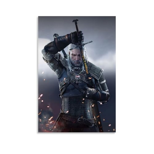 TNERPAR Geralt Sword Poster Dekorative Malerei Leinwand Wandkunst Wohnzimmer Poster Schlafzimmer Malerei,Wandkunst Bilddruck Moderne Familienzimmer Dekor 16x24inch(40x60cm) von TNERPAR