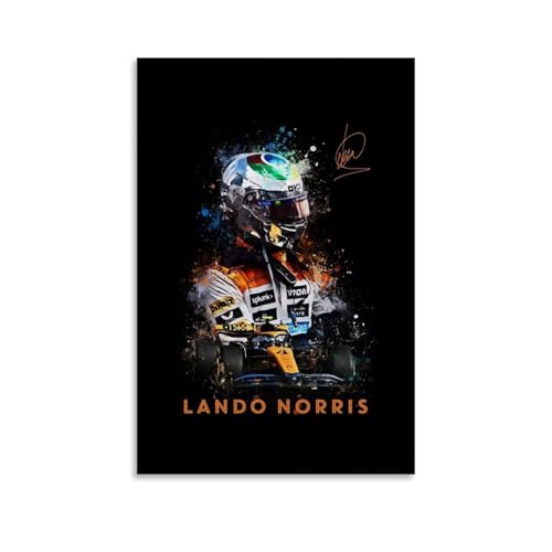 TNERPAR Lando Norris Oil Painting Poster Dekorative Malerei Leinwand Wandkunst Wohnzimmer Poster Schlafzimmer Malerei,Wandkunst Bilddruck Moderne Familienzimmer Dekor 12x18inch(30x45cm) von TNERPAR