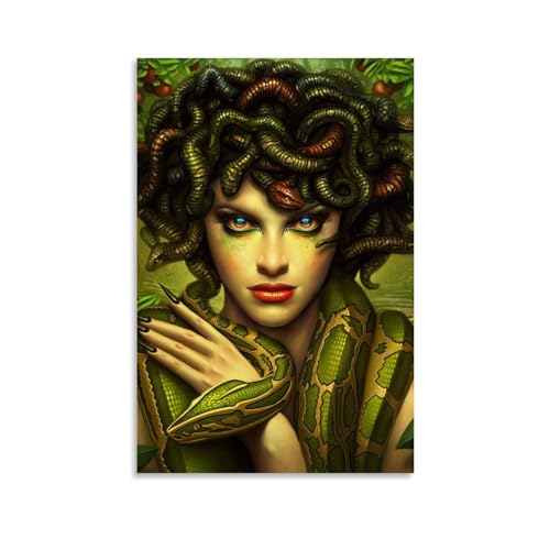 TNERPAR Medusa Fanart Poster Dekorative Malerei Leinwand Wandkunst Wohnzimmer Poster Schlafzimmer Malerei,Wandkunst Bilddruck Moderne Familienzimmer Dekor 12x18inch(30x45cm) von TNERPAR