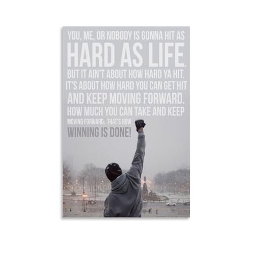 TNERPAR Rocky Balboa Quote Poster Dekorative Malerei Leinwand Wandkunst Wohnzimmer Poster Schlafzimmer Malerei,Wandkunst Bilddruck Moderne Familienzimmer Dekor 12x18inch(30x45cm) von TNERPAR