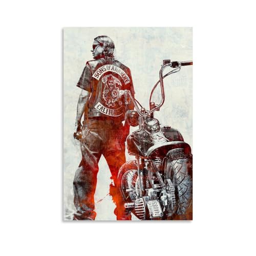 TNERPAR Sons of Anarchy Art Poster Dekorative Malerei Leinwand Wandkunst Wohnzimmer Poster Schlafzimmer Malerei,Wandkunst Bilddruck Moderne Familienzimmer Dekor 16x24inch(40x60cm) von TNERPAR