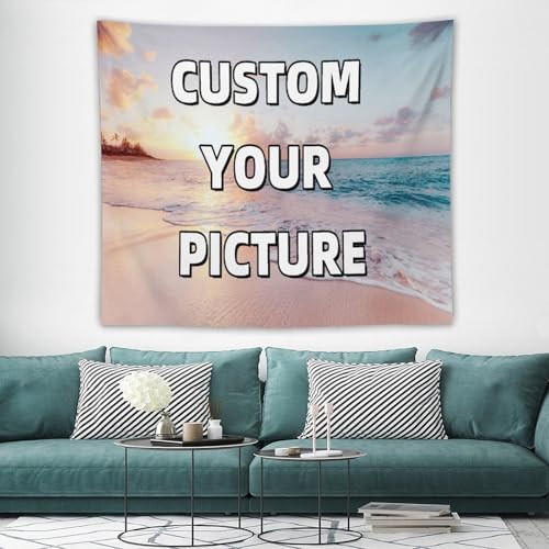 TNFHSOFT Benutzerdefinierte Wandteppich Hintergrund Wanddecke Mit Foto Text Für Das Leben Tier Familie Hochzeit Lustig Erinnerung DIY Geschenk, UV Reaktiv Personalisiert Verfügbar,150x130c von TNFHSOFT