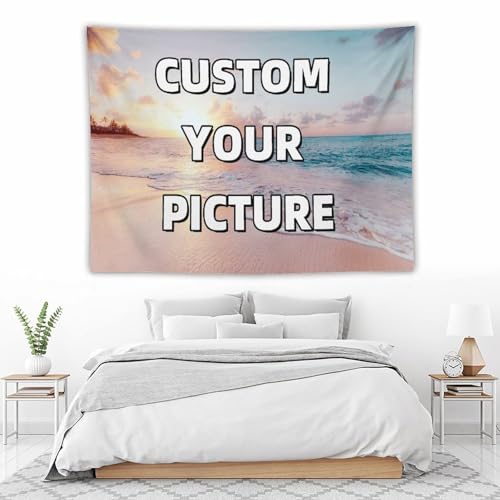 TNFHSOFT Benutzerdefinierte Wandteppich Hintergrund Wanddecke Mit Foto Text Für Das Leben Tier Familie Hochzeit Lustig Erinnerung DIY Geschenk, UV Reaktiv Personalisiert Verfügbar,150x200cm von TNFHSOFT
