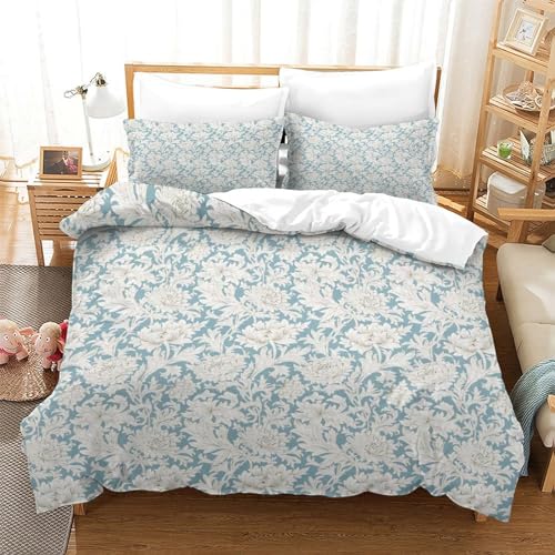 TNFHSOFT Flower Set Kinder 3D Bettbezug Set Gedruckt Blumenmuster Floral Aquarell Bettwäsche Set Für Mikrofaser Kinder Jungen Mädchen Weich Haltbar Atmungsaktive Single（140x200cm） von TNFHSOFT