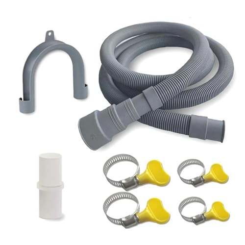 ABVI-6,5 Fuß Ablaufschlauch-Verlängerungssatz for Waschmaschinen – universell for Waschmaschine, Geschirrspüler und Luftentfeuchter, mit U-Halterung, Adapter ABVI-6,5 Fuß Ablaufschlauch-Verlängerungssatz for Waschmaschinen – universell for Waschmaschine, Geschirrspüler und Luftentfeuchter, mit U-Halterung, Adapter von TNFMJSRXE