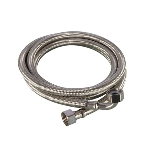 Einseitiger Gelenkbogen 304 Edelstahl-Geflechtschlauch Warmwasserbereiter Toiletten-Eckventil Wasserhahn Heiß-Kaltwasser-Zulaufrohr(Length 1m) von TNFMJSRXE