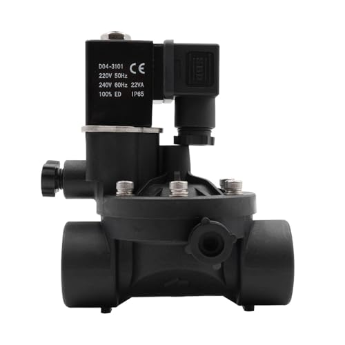 Normalerweise geschlossenes oder offenes AC220V 2-Wege-Pilot-Magnetventil aus Kunststoff, Wasserventile mit manuellem Schalter und Durchflusseinstellung.(1",G_DC 12V_CLOSED) von TNFMJSRXE