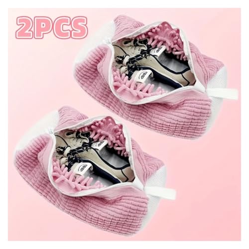 Robuster Schuhwaschbeutel for alle Schuhtypen – Gelb mit blauem Reißverschluss, Ideal for Turnschuhe und Freizeitschuhe, Wäschesack(2PCS red) von TNFMJSRXE