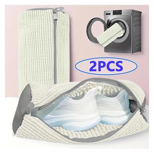 Robuster Schuhwaschbeutel for alle Schuhtypen – Gelb mit blauem Reißverschluss, Ideal for Turnschuhe und Freizeitschuhe, Wäschesack(A 2PCS) von TNFMJSRXE