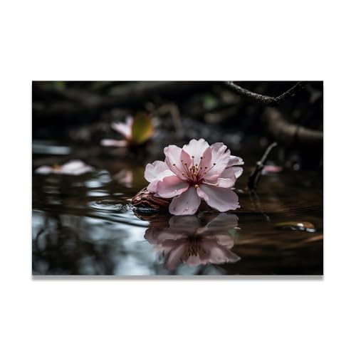 TNGHHSGA Eine Blume Auf Dem WasserNaturlandschaft Fotoreal auf Leinwand – Ruhiges Kunstwerk für Wohnzimmer Deko40x60cm Gerahmt TNGHHSGA Eine Blume Auf Dem WasserNaturlandschaft Fotoreal auf Leinwand – Ruhiges Kunstwerk für Wohnzimmer Deko40x60cm Gerahmt von TNGHHSGA