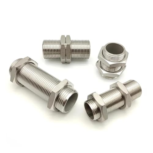 TNGNMGVSJ 1pc 1/4" 3/8" 1/2" 3/4" 1" Male Full Thread 304 Stainless Steel Water Tank Nipple Pipe Fitting Connector Coupler Adapter(Length 75mm,1") von TNGNMGVSJ