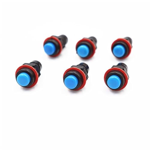 TNGNMGVSJ 6pcs DS-211 Blue Push Button Switch 10mm Self Locking Round Button Switch DS211 von TNGNMGVSJ