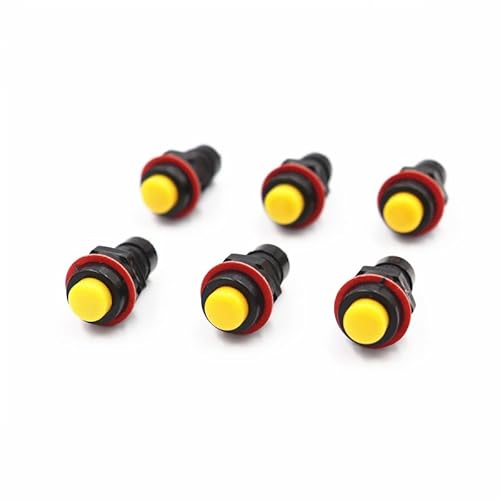 TNGNMGVSJ 6pcs DS-213 Yellow Push Button Switch 10mm Momentary Round Button Switch DS213 von TNGNMGVSJ