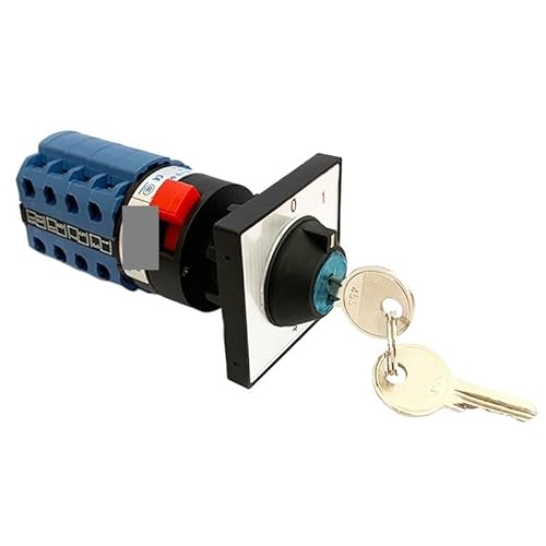 TNGNMGVSJ SZW26/LW26-20/0-4.4Y 16 Terminals 4 Pole Changeover 5 Positions Selector Rotary Cam Switch with Key 20A 660V von TNGNMGVSJ