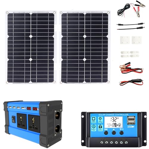 1 Satz 4000 W Off-Grid-Solarwechselrichter-Kit mit 36 ​​W monokristallinem Panel, 30 A Controller/Smart Display for Camping, Wohnmobil(220V) von TNGYTY