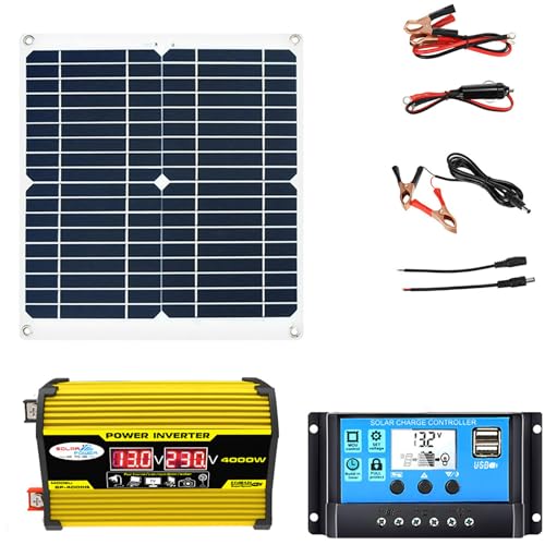 1 Set 4000 W Off-Grid-Solarpanel-Kit mit 300 W wasserdichtem Panel und 100 A-Controller – perfekt for Outdoor-Abenteuer(110V) von TNGYTY