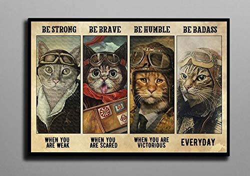 TNND Be Strong Be Brave Be Humble Be Badass Poster Black Cat Poster Pilot Cats Poster Hanging Poster Gift For Pilots Signs Decor Metal Sign Poster 20,3 x 30,5 cm TNND Be Strong Be Brave Be Humble Be Badass Poster Black Cat Poster Pilot Cats Poster Hanging Poster Gift For Pilots Signs Decor Metal Sign Poster 20,3 x 30,5 cm von TNND