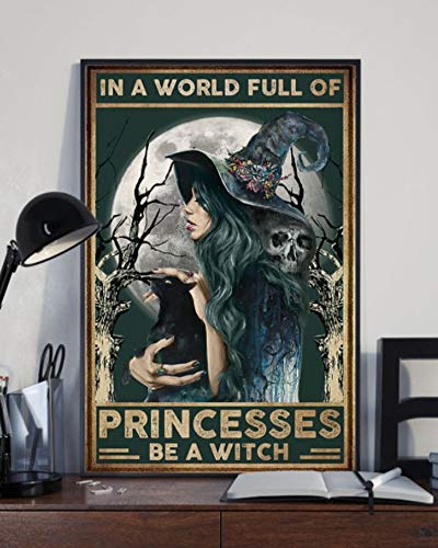 TNND In A World Full Of Princesses Be A Witch Witch Poster Hexe Halloween Poster Hexe Skull Poster Hexe Katze Poster Metallschild Poster 20,3 x 30,5 cm TNND In A World Full Of Princesses Be A Witch Witch Poster Hexe Halloween Poster Hexe Skull Poster Hexe Katze Poster Metallschild Poster 20,3 x 30,5 cm von TNND