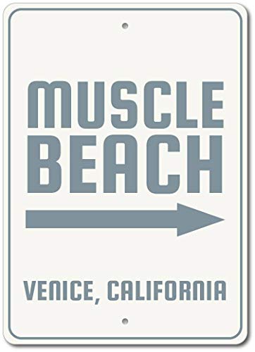 TNND Muscle Beach Schild Beach Pfeil Schild Custom Beach Decor Blechschild 20,3 x 30,5 cm TNND Muscle Beach Schild Beach Pfeil Schild Custom Beach Decor Blechschild 20,3 x 30,5 cm von TNND