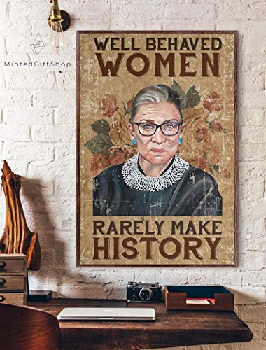 TNND Ruth Bader Ginsburg Posterwell Behaved Women Rarely Make History Posterfeministgender Equalityruth Bader Ginsburg Zitat Dekor Metallschild Poster 20,3 x 30,5 cm TNND Ruth Bader Ginsburg Posterwell Behaved Women Rarely Make History Posterfeministgender Equalityruth Bader Ginsburg Zitat Dekor Metallschild Poster 20,3 x 30,5 cm von TNND