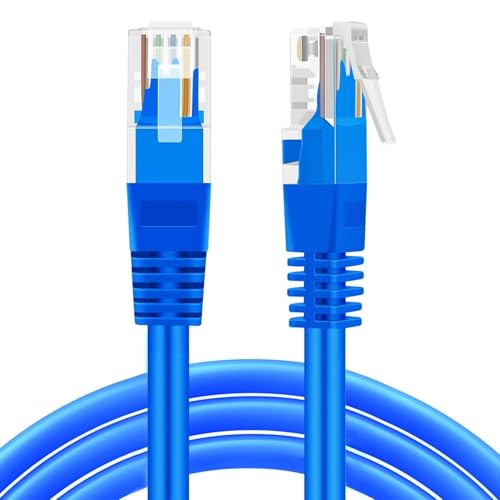 TNP 15m LAN Kabel, CAT5e Netzwerkkabel, flexibles Ethernet Kabel, professionelle vergoldete RJ45 snagless Patch Kabel für Computer, Internetkabel für PC, WLAN-Router, Netzwerk Mediaplayer, Blau von TNP Products